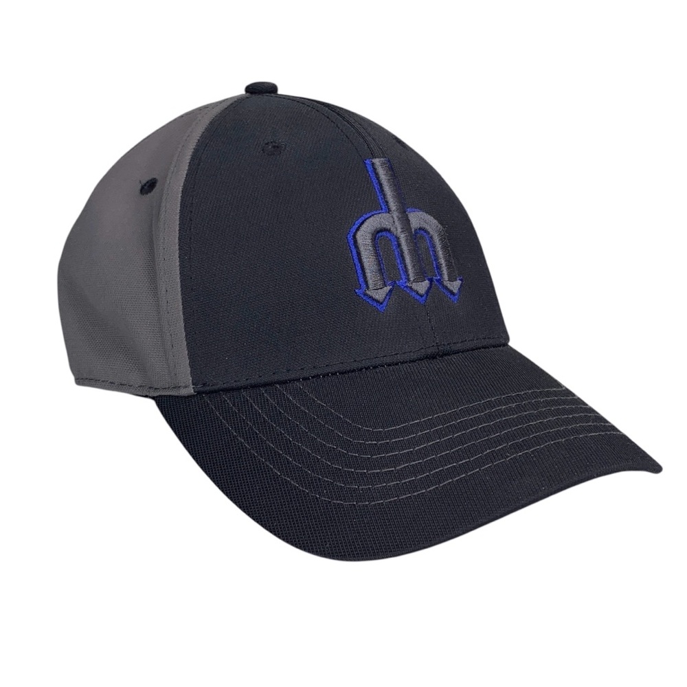 Seattle Mariners Retro Trident Baseball Hat Cooperstown Collection Black Gray OS